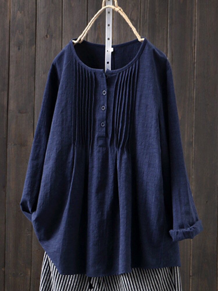 Women's blouse with pleats and button placket Lune London