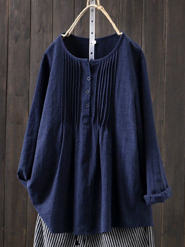 Women's blouse with pleats and button placket Lune London