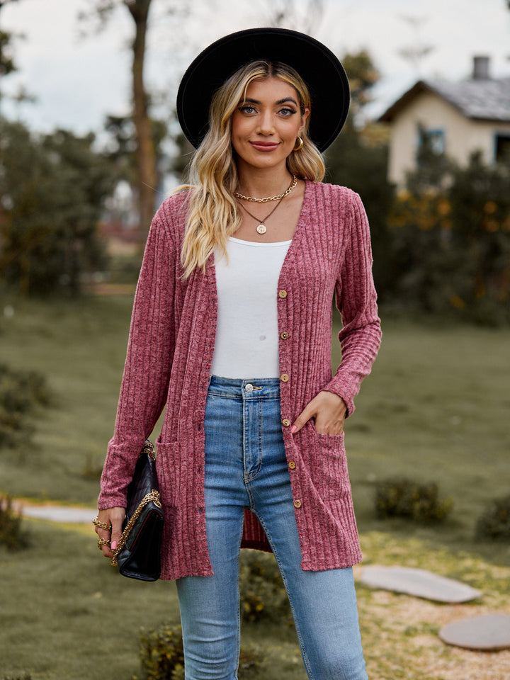 Women long sleeve cardigan with practical pockets Lune London