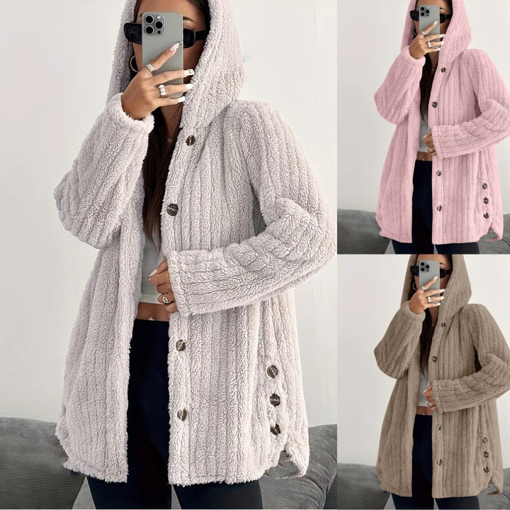 Women Comfortable Fleece Jacket with Hood Lune London