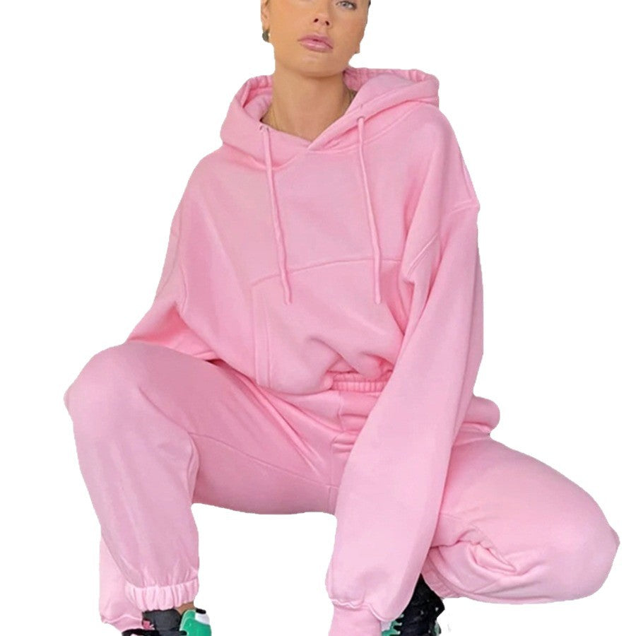Women's comfortable cropped hoodie and jogger set Chic & Stil