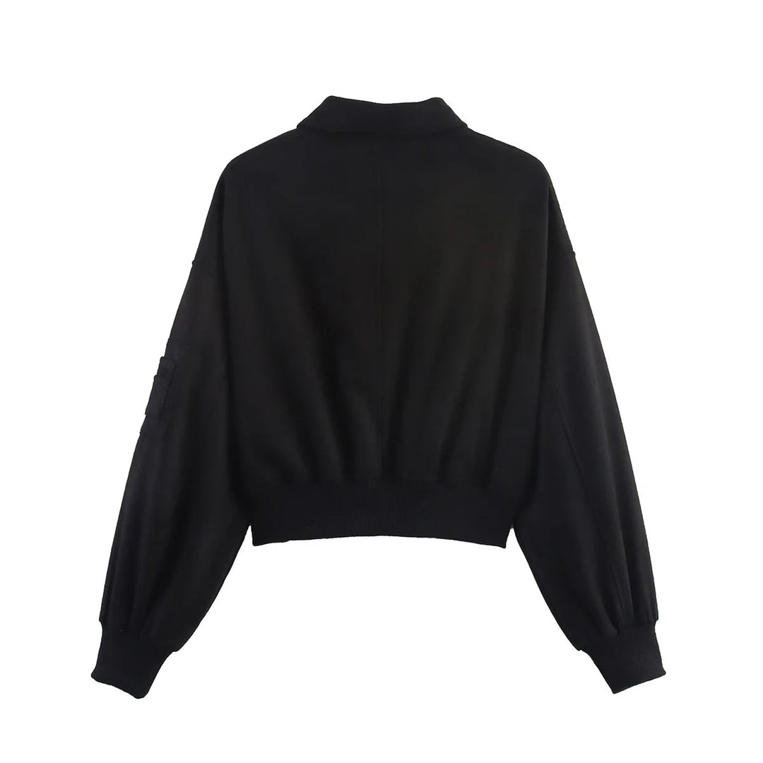 Cropped faux leather jacket for women with practical pockets Lune London
