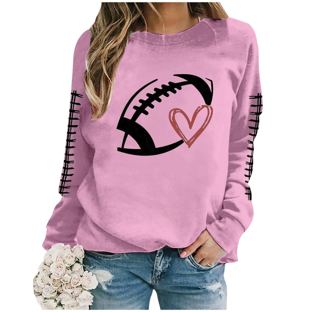 Sweatshirt femme avec motif de football sportif et coupe décontractée Chic & Stil