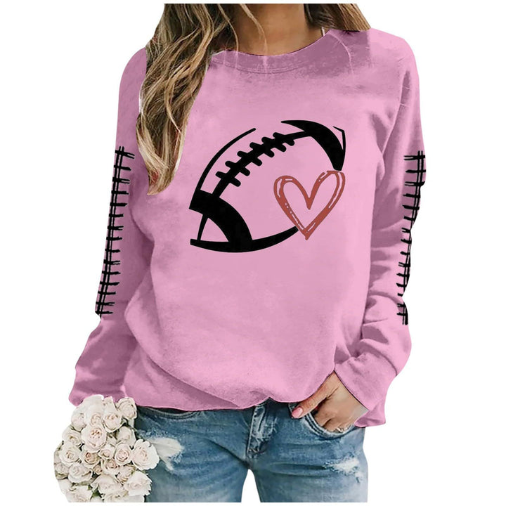 Sweatshirt femme avec motif de football sportif et coupe décontractée Chic & Stil