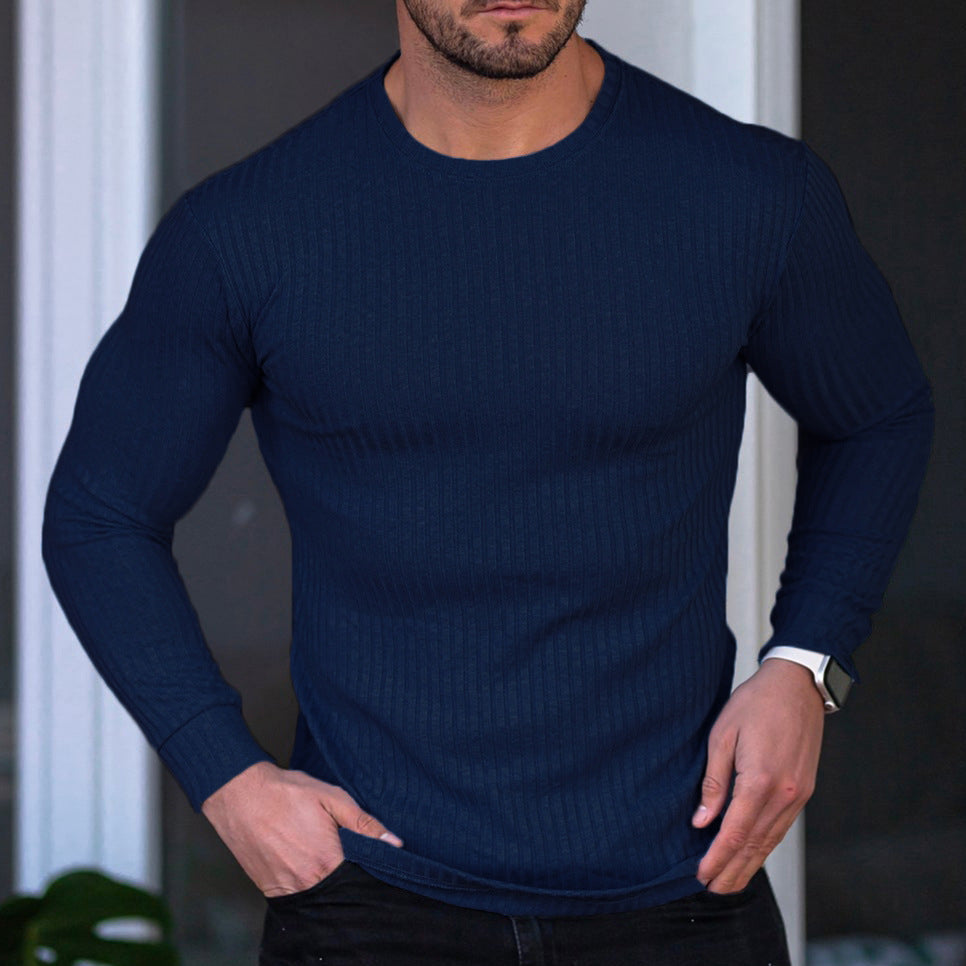 Men Long Sleeve T-Shirt with a fine ribbed structure Lune London