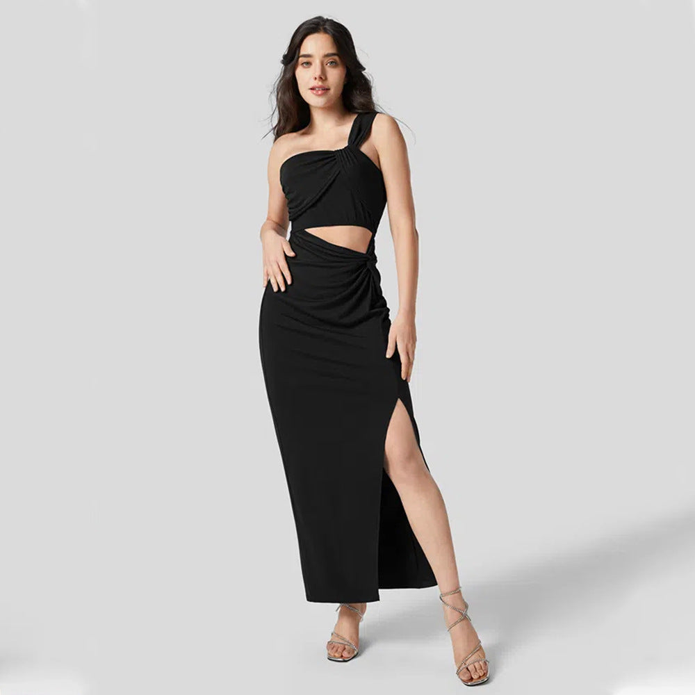 Robe enveloppante élégante pour femme avec détails découpés asymétriques et silhouette près du corps Chic & Stil