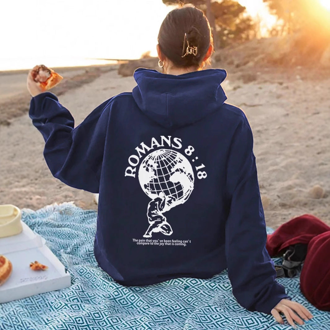 Women's hoodie with inspiring world motif and high-quality print Chic & Stil