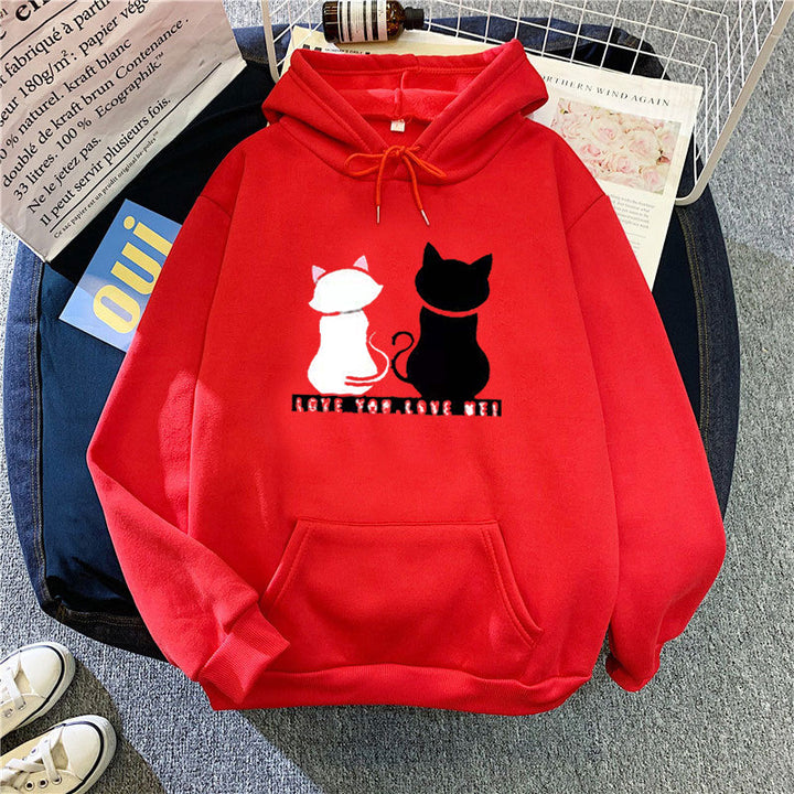 Women's hoodie with cute cat design and casual fit Chic & Stil