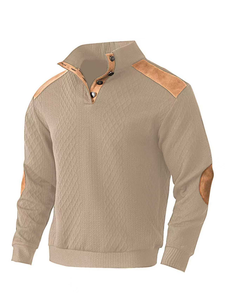 Knitted sweater for men with a unique high collar and trendy details Lune London