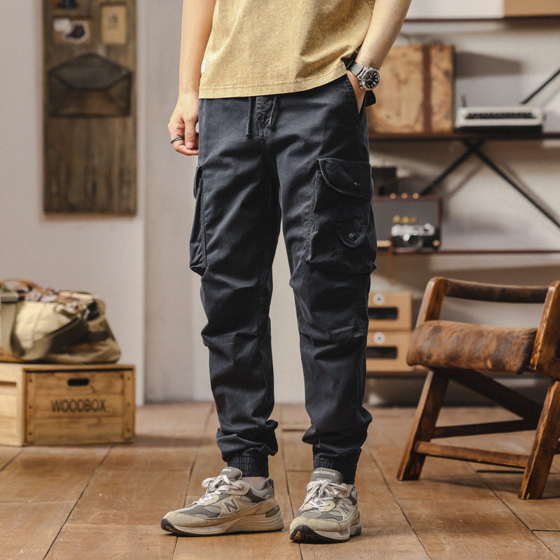 Pantalon cargo multi-fonction pour hommes avec taille élastique et poches pratiques Lune London