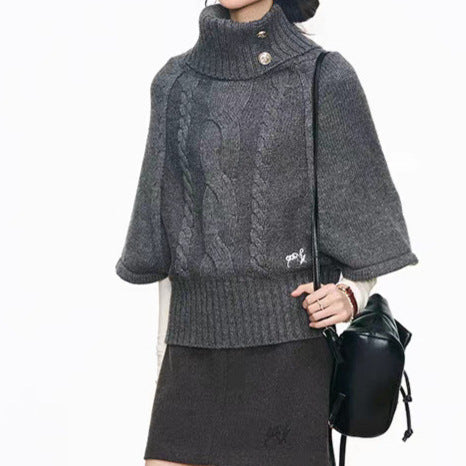 Knit dress for women with voluminous sleeves and an elegant turtleneck Lune London