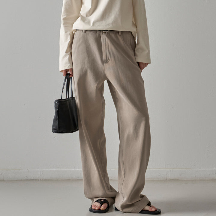 Pantalons en denim larges pour femmes avec taille haute Chic & Stil