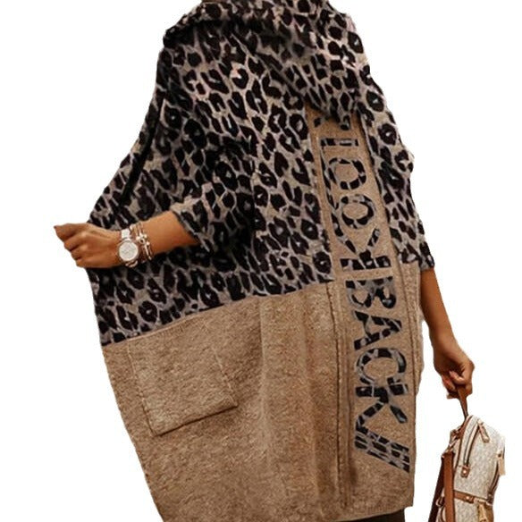 Women's Oversized Leopard Print Cardigan Lune London