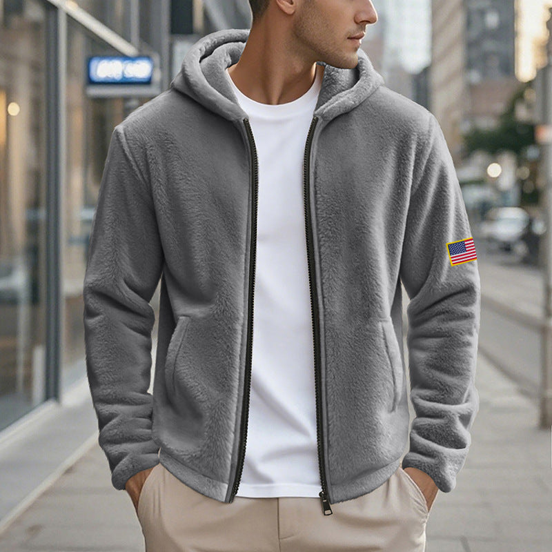 Men's Fleece Hoodie with practical pockets and modern zipper Lune London