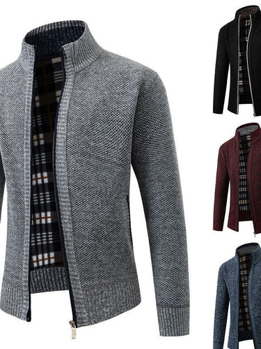 Fashion knit jacket for men with an innovative structure and a warm lining Lune London