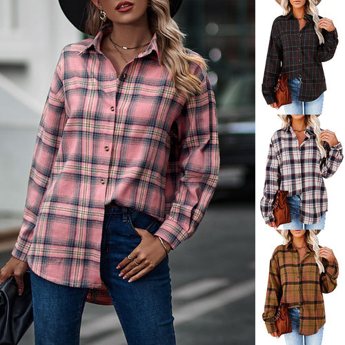 Lune London women's flannel shirt with check pattern