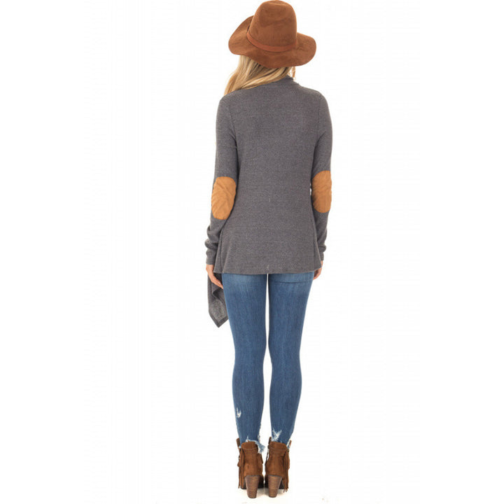 Women's wrap jacket with asymmetrical cut and leather accents Lune London
