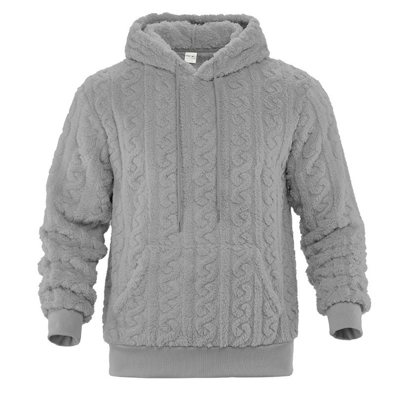 Ladies Cozy Fleece Hoodie with Textured Pattern Lune London