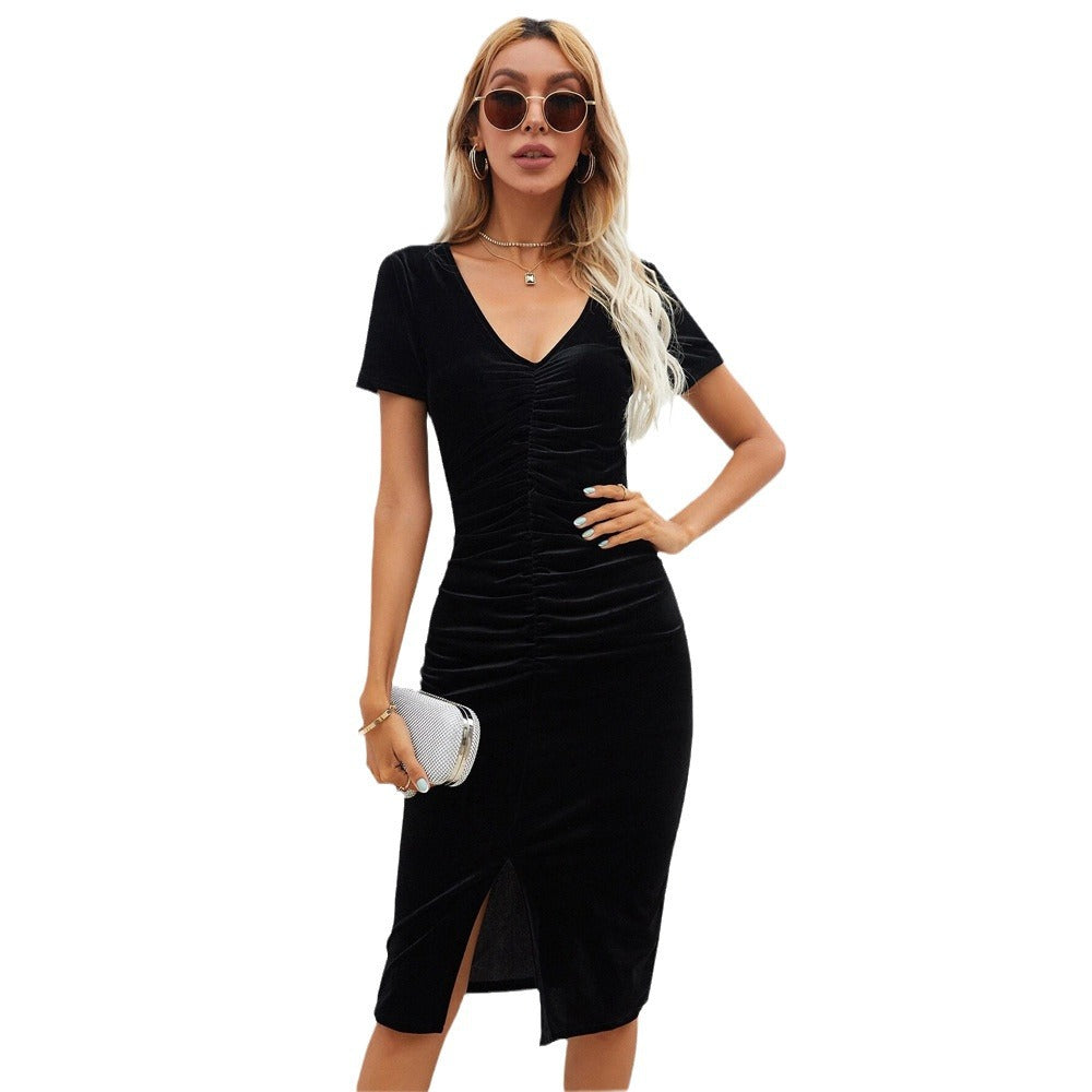 Robe portefeuille élégante pour femme avec décolleté en V et fente latérale Chic & Stil