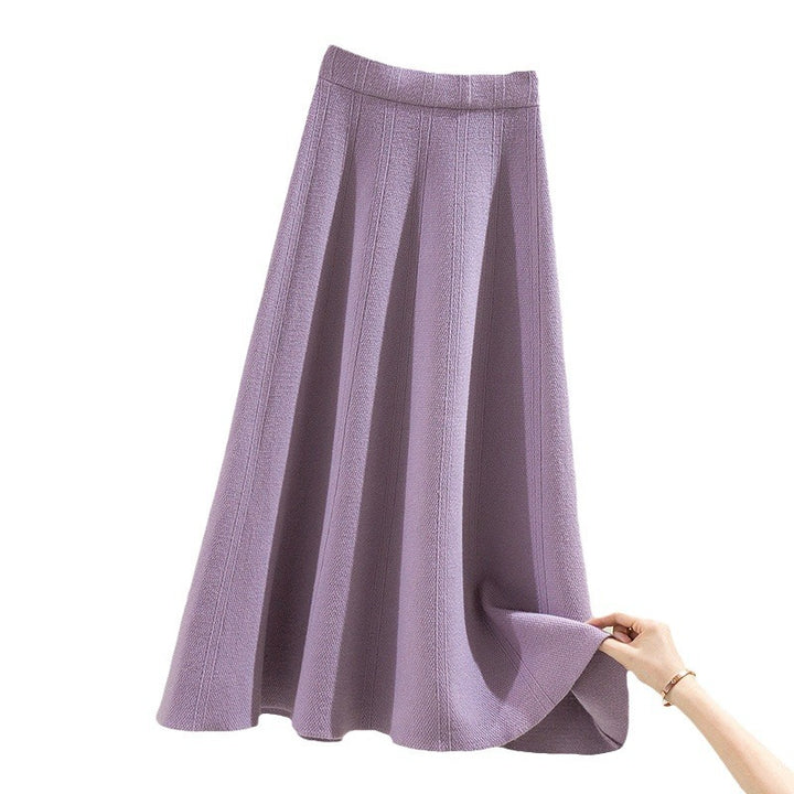 Pleated midi skirt for women with elastic waistband and WM structure