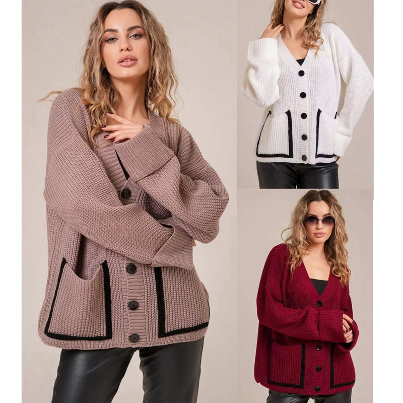 Knitted jacket for women with trendy cut and practical buttons Lune London
