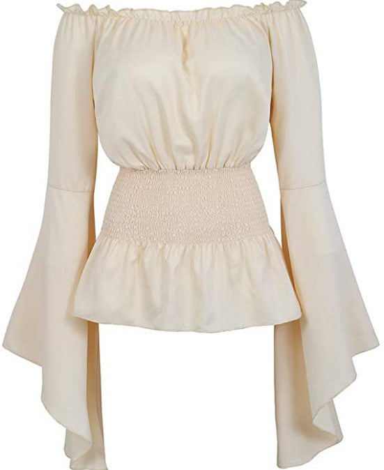 Off-the-shoulder top for women with elegant bell sleeves and an elastic waist Lune London