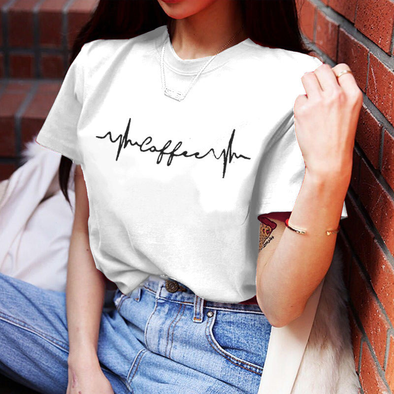 T-shirt pour femmes avec lettrage créatif et coupe décontractée Chic & Stil