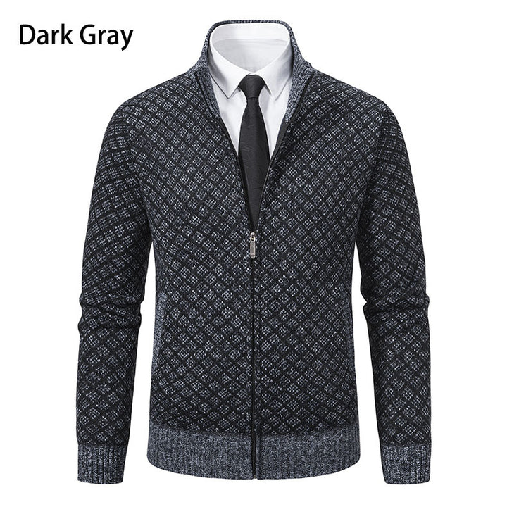 Zip jacket for men with modern diamond pattern Lune London