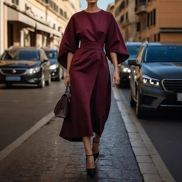 Elegant maxi dress for women with balloon sleeves and fitted cut Lune London
