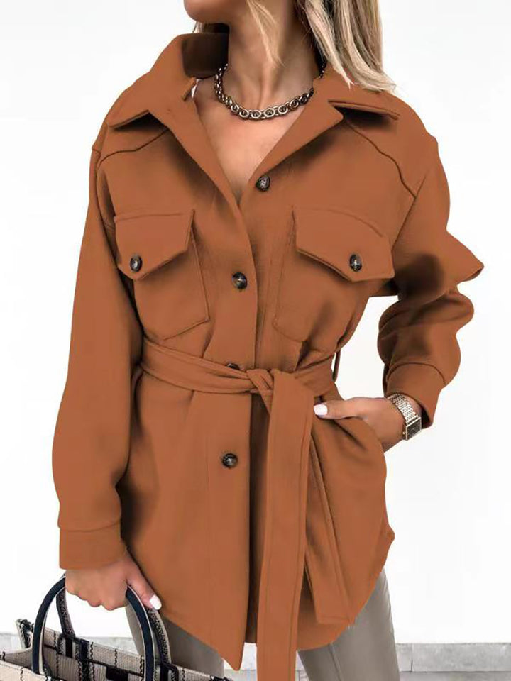 Utility jacket for women with a trendy belt and practical pockets Lune London