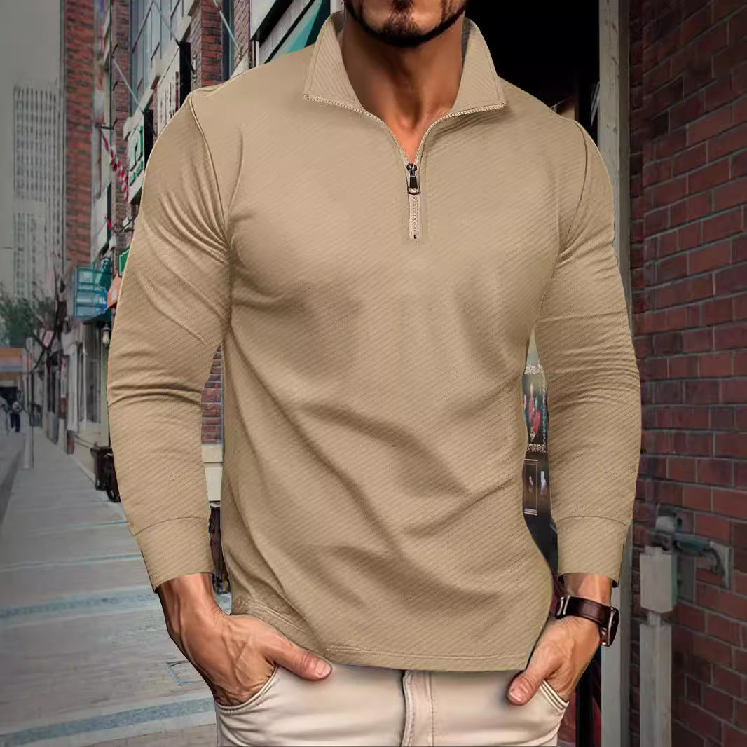 Functional pullover for men with short zip and sporty cut Lune London