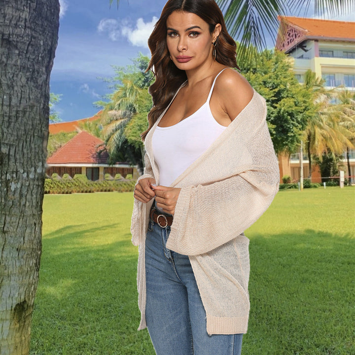 Women Long Knit Sweater with Loose Fit and Comfortable Sleeves Chic and Style