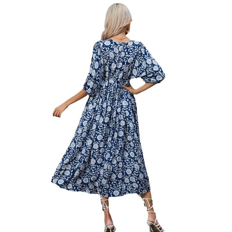 Lune London bohemian floral midi dress for women
