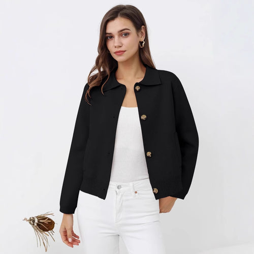Women's knit jacket with button details and side pockets Lune London