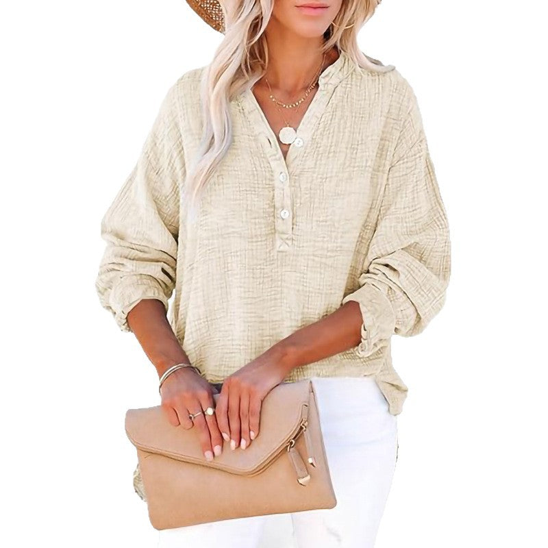 Femme Chemise oversize décontractée avec patte de boutonnage Chic und Stil