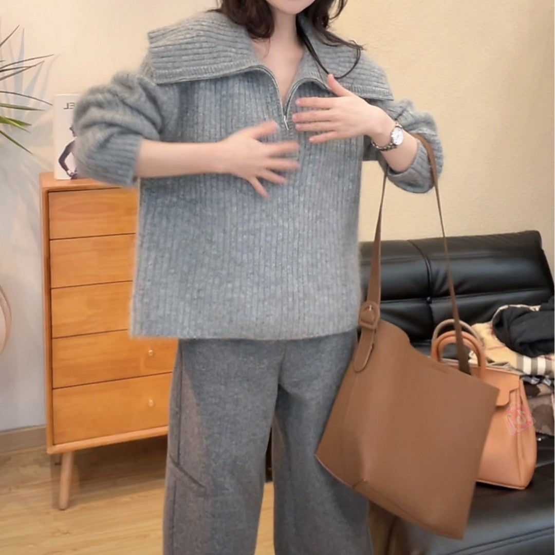 Pull en tricot pour femmes avec large encolure et coupe décontractée Chic & Stil