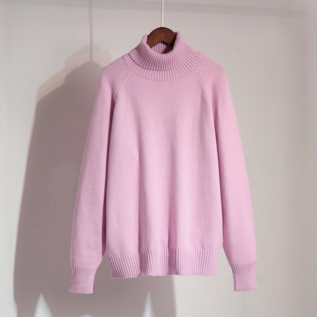 Fine knit sweater for women with high collar Lune London