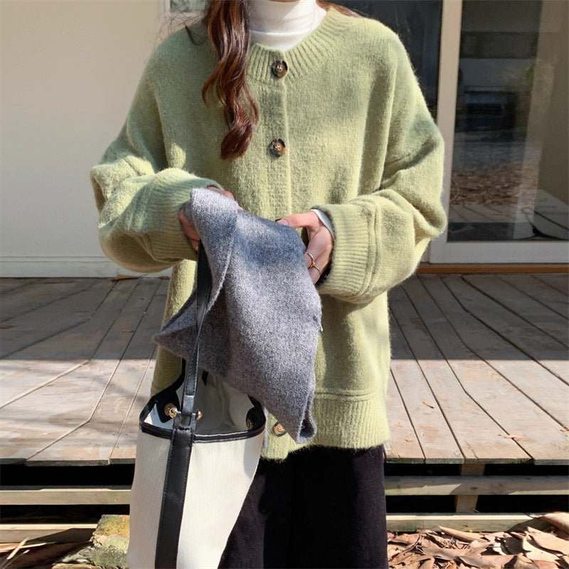 Casual knit jacket for women with large buttons and oversized fit Lune London