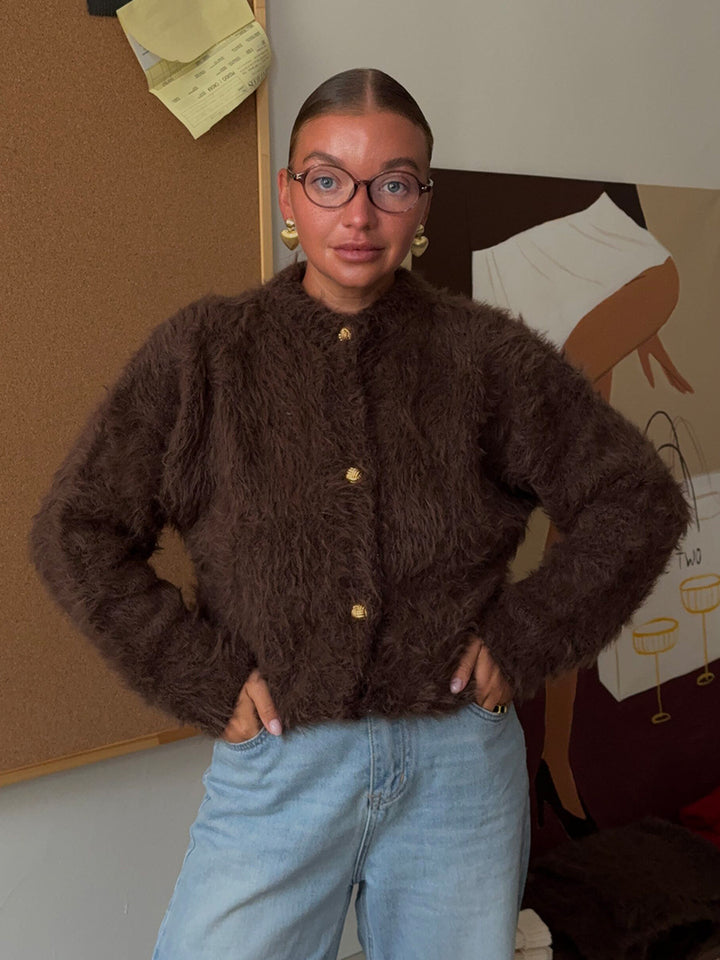 Pull en maille moelleuse pour femme en 100 % nylon avec coupe décontractée Chic & Stil
