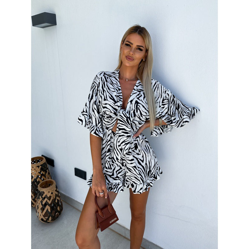 Lune London Zebra Print Mini Wrap Dress for Women