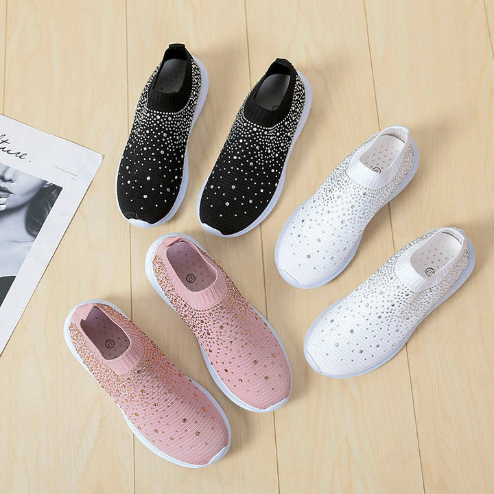 Ladies Chic Sporty Glitter Sneakers