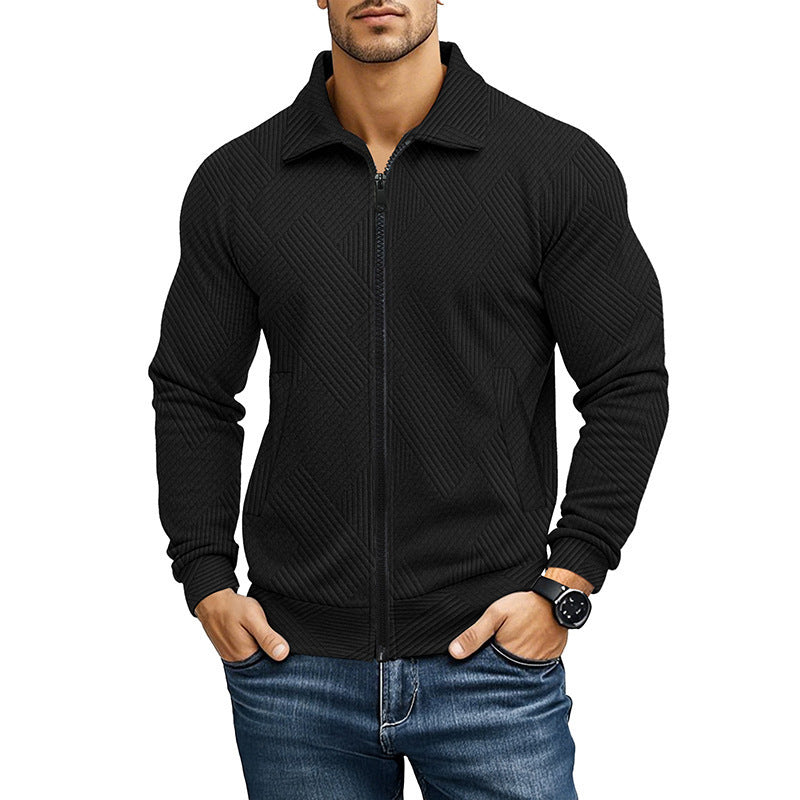 Men's knit jacket with structured design and sporty collar Lune London