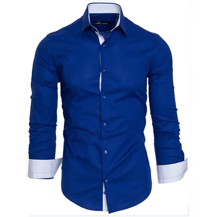 Elegant long sleeve shirt for men with contrasting cuffs Lune London