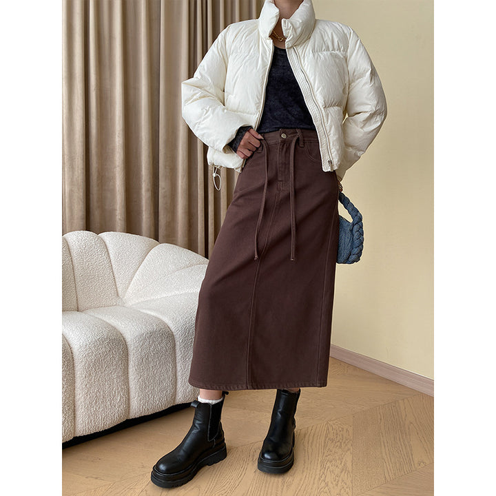 Ladies Stylish Maxi Skirt with Elegant Stretch Details Chic & Stil