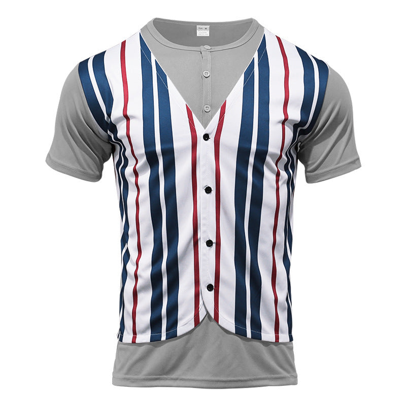 Trendy short sleeve shirt for men with hidden button placket and striped pattern Lune London