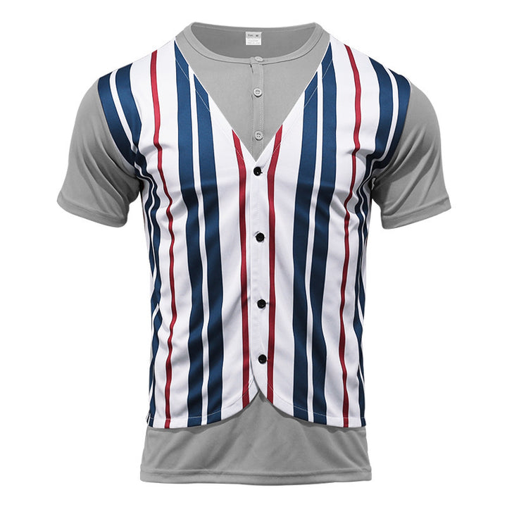 Trendy short sleeve shirt for men with hidden button placket and striped pattern Lune London