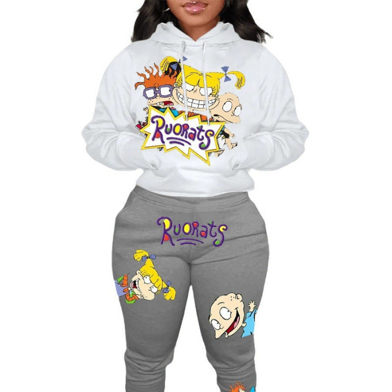Women's hoodie and jogger set in cartoon style Lune London