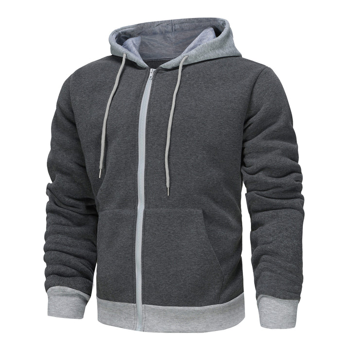 Men's Zip Hoodie with contrasting color and kangaroo pocket Lune London