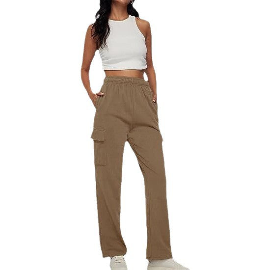 Cargo jogging pants for women with elastic waist and practical side pockets Lune London