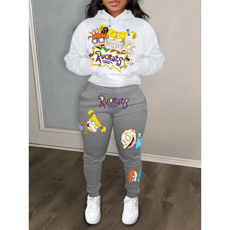 Women's hoodie and jogger set in cartoon style Lune London